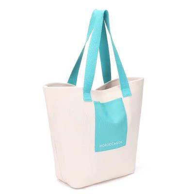 China Custom Rope Handle Logo Waist Tote Bag Canvas Recycle Canvas Tote Bag Shopping Bag for sale