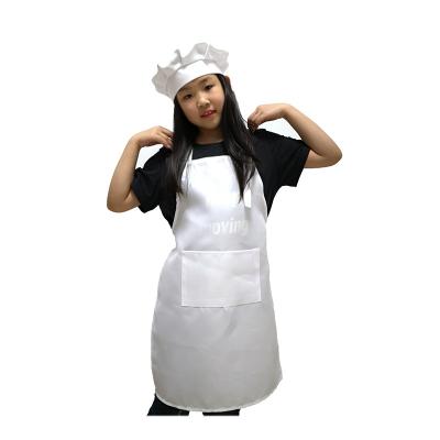 China Chef Hat Kids Apron Eco-friendly White Cheap Kids Drawing Apron And Cotton Apron for sale