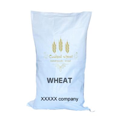 China Moisture Proof MA March Expo Hot Sale Recycled Sack Wheat Flour PP Woven Rice Sack Size 5kg 10kg 20kg 25kg 50kg 100kg for sale