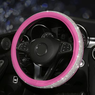 China Sports new arrival car wheel cover, comfortable and wear-resistant universal crystal turn signal steering wheel cover for sale