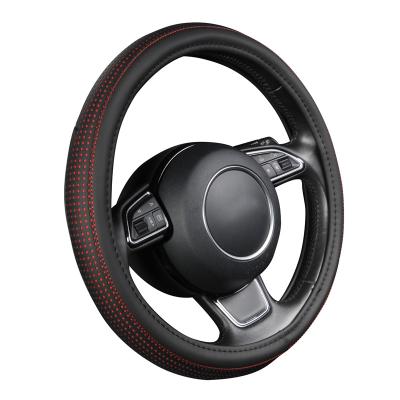 China Sports Interior Accessories Red Spot With Black Automotive Cover Diameter 38cm Funda Volante Car Steering Wheel for sale