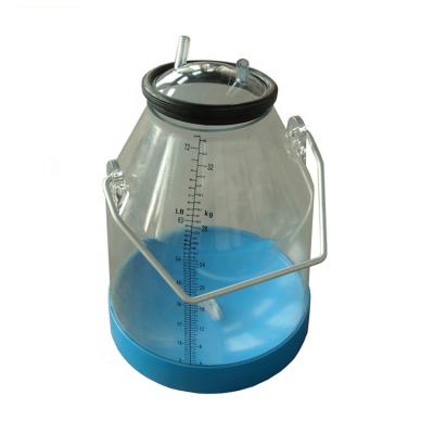 China Food grade 32L transparent milking bucket with fixed handle be used on cow milking machine for dairy farm for sale