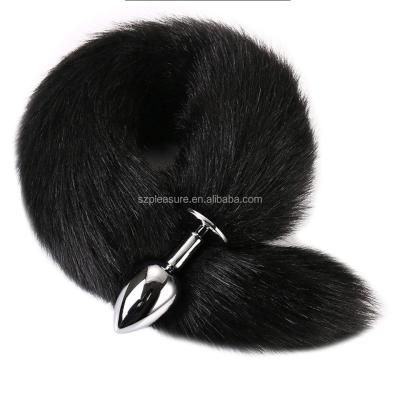 China Hot Selling Real Touch Feeling Anal Plug Metal Tail Long Fox Anal Tail Toys Anal Plug For Couples for sale