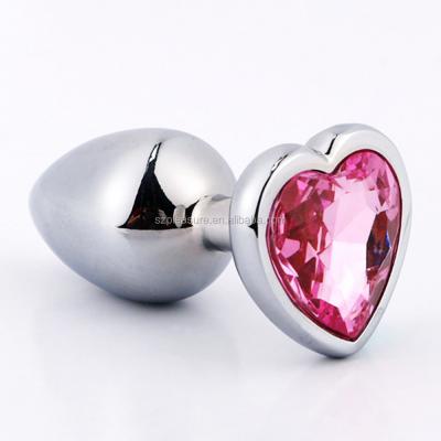 China For Couples Metal Toys Hot Selling Anal Simulation Increase Heart Steel Waterproof Anal Butt Plugs Anal Toy for sale