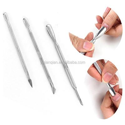 China Remove Dead Skin Metal Nail Folder Cuticle Nipper Pusher Remover Fork Pedicure Manicure Tools for sale