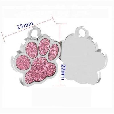 China New Design Viable Wholesale Customized Custom Logo Pet Identification Tag Diamond Footprint Dog Pendant for sale