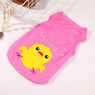 China New Cartoon Viable Dog And Teddy Puppy Dog Cat Pet Summer Thin Vest Spring Clothes for sale