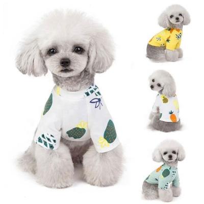 China Autumn Print Pattern Pet Clothes Viable Puppy Pineapple Hot Spring Short Sleeves for sale