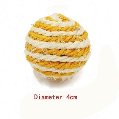 China Viable Hot Sale Colorful Bite Resistant Pet Play Toys Chewing Toy Funny Cat Straw Ball for sale