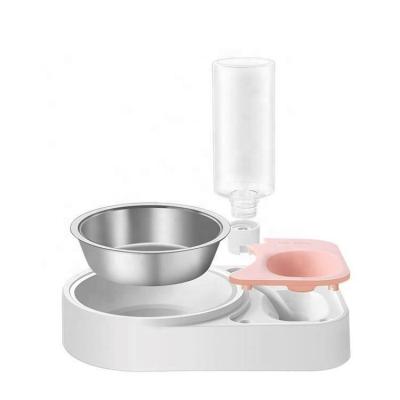 China New Automatic Pet Automatic Anti-wet Double Bowl Mouth Bowl Cat Dog Water Feeder Drinking Basin for sale