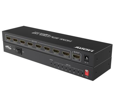 Cina Downscales 4K to 1080P 8 Ports HDMI splitter 4K 60Hz 1080P 60Hz 18G HDR HDMI 2.0 HDCP 2.3 in vendita