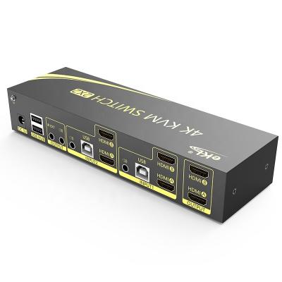 China 2 in 2 out HDMI KVM Switch 4K 60Hz Support HDMI 2.0 HDCP 2.2 dual screen switcher à venda