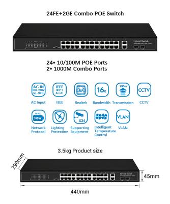 China LACP switch 24 gigabit tplink gestito 56G SFP VLAN ethernet poe port switch for sale