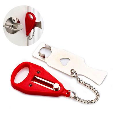 China New Factory Direct Hotel Supply Travel Lock Cute Baby Safety Portable Door Lock Chain for sale