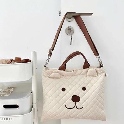 China Fashion Wholesale Large Capacity Baby Clothes Bottle Storage Bag Animal Print Shoulder Bag Multifunctional Mummy Bag for sale