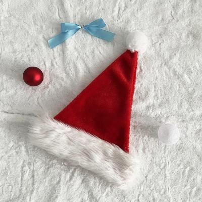 China 2022 Hot Sale Nonwovens Santa Claus Hat Christmas Decoration Plush Hat Christmas Hat for sale