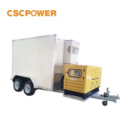 China Hotels 3.7m length mult-temperature reefer trailer cold room box double axles -25C food reefer trailer small for sale