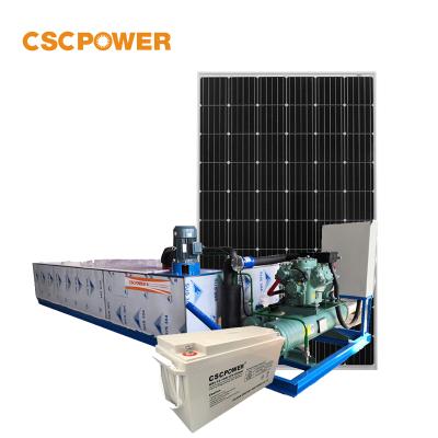 China Fishing Industry CSCPOWER Commercial Solar Ice Machine 1000KG Solar Powered Ice Block Machine 1 Ton Per Day For Islands for sale