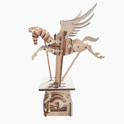 China DIY TOY 3D Diy Wooden Puzzle Toys Romantic flying horse Jigsaw Gift Set Hot Selling for sale