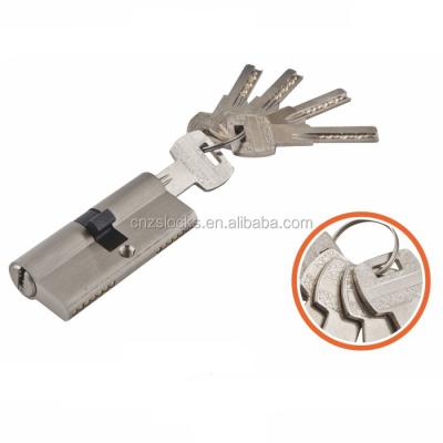 China [SX002] Copper Zinc Double Turn Door Lock Copper Cylinder With 5 Copper Keys 60mm-100mm for sale