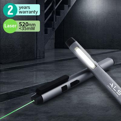 China Construction Site 150lm Industrial Rechargeable Magnetic LED Pen Light Business Presentation Green Laser Flashlight for sale