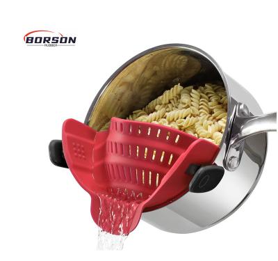 China High Quality Viable Food Strainer Plant Pots Silicone Pot Strainer Heat Resistant Silicone Pasta Pans With Strainer for sale