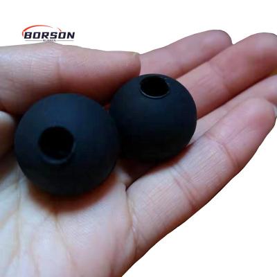 China Industrial Sports / Machinery Ship ... Factory Silicone Rubber Beater Bouncing Ball With Hole Natural Rubber Balls With Half Hole Small Hard 25mm Drum Mallet Ball for sale