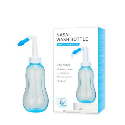 China Baby Cleaner Nasal Rinse Bottle 500ml Dual Spout Patent Portable Nasal Wash Nasal Irrigator/Dust Cover for sale