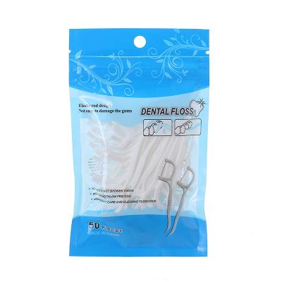 China Tooth Care Dental Floss Pick Customized Logo Plastic Eco Friendly Disposable Toothpick Dental Floss Pick for sale