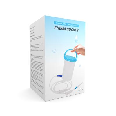 China Various Design Widely Used High Quality Plastic Enema Bucket 1200ml Enema Kit Double Pull Factory Sale for sale