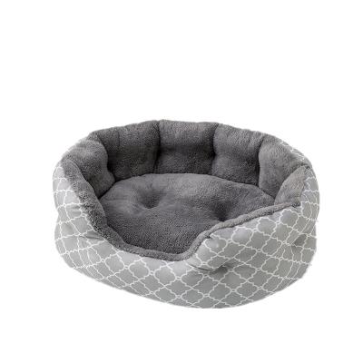 China Wholesale New Breathable Solid Style Fiber Velvet Dog Beds Sofa Pet Product Bed For Dog Cat for sale