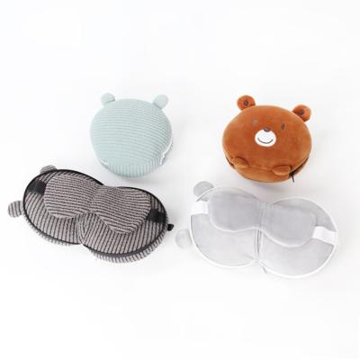 China Memory Customize Head Pillow Cartoon Kids Travel Rest Travel Neck Pillow And Animal Trained Eye Mask For Kids for sale