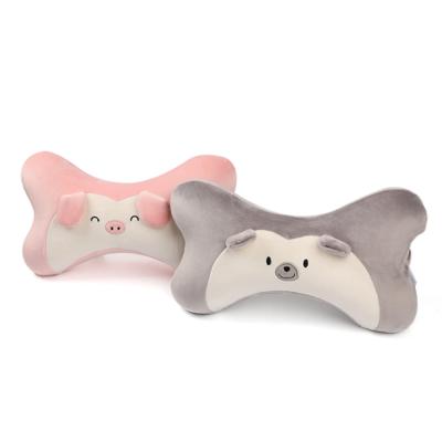 China Cute Elastic Memory Plush Head Car Ride Ergonomic Memory Foam Back Neck Support Pillow For Driving Life for sale