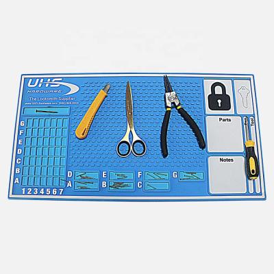 China OEM Design Customized Heavy Duty Soft PVC Anti-Slip Rubber Locksmith Pinning Gunsmith Tool Mat for sale