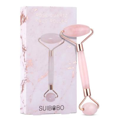 China Iced Face Lift Skin Care Rose Quartz Jade Crystal Gem Stone Marble Cuarzo Face Roller Flawless Massager for Face and Eye Puffiness for sale