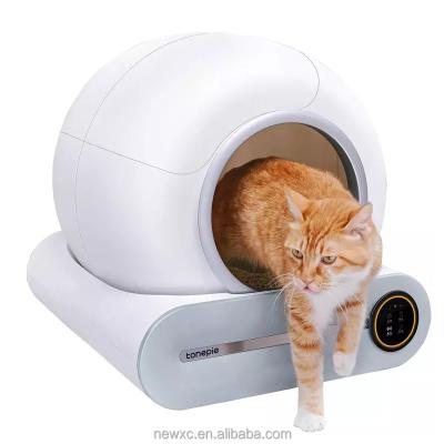 China Luxury App Control 2023 Large Enclosed Automatic Cat Toilet With App Control Furniture Cat Litter Box Automatic Smart Smart Self Cleaning for sale