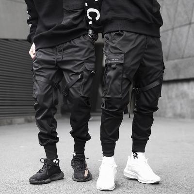 China Breathable Black Men Street Cargo Pants Harajuku Harem Pants Fashion Hip Hop Elastic Feet Joggers Relieve Pants for sale