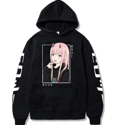 China Breathable Anime Darling In The Franxx Zero Two Harajuku Casual Graphic Sweatshirts Hoodies Unisex Hoodies Streetwear for sale