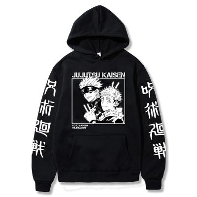 China Breathable Anime Satoru Gojo Itadori Yuji Jujutsu Kaisen Hoodie Hip Hop Pullovers Tops Loose Long Sleeves Autumn Men Clothes for sale