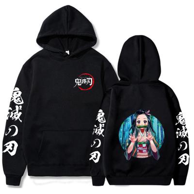 China Breathable Anime Demon Slayer Hoodie Harajuku Streetwear Hoody Female Casual Cloth for sale