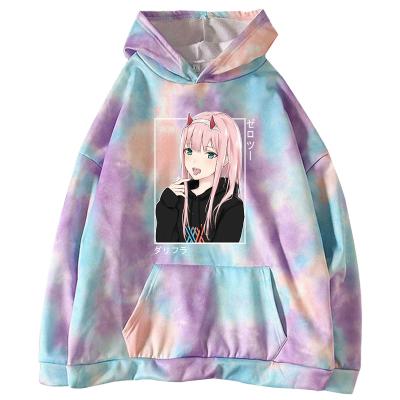 China 2021 Breathable Tie Dye Darling In The Franxx Men Women Hoodies Unisex Sweatshirts Zero Hoodie Two for sale