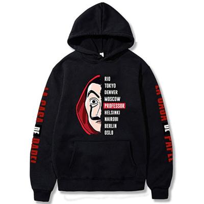 China La Casa De Papel Men Breathable Women Hoodies Sweatshirts Money Heist TV Show Novelty Paper Chamber Unisex Hoodie for sale