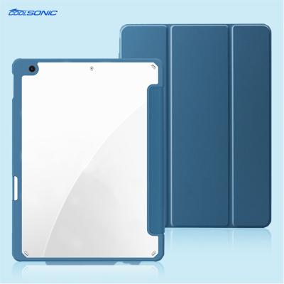 China 2021 New Product Magnetic Auto-sleep TPU PC Back Cover Soft Transparent Tablet Case With Pencil Holder For iPad Pro 12.9 2021 for sale