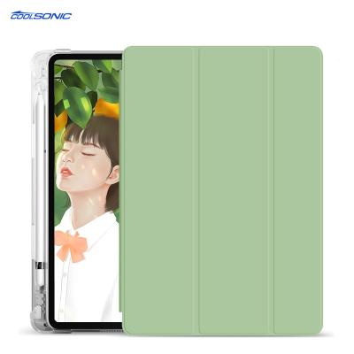 China Lightweight Auto-sleep Stand Cover Slim Magnetic TPU Smart Cover Transparent PU Case Tablet For iPad Pro 12.9 2020/2021 for sale