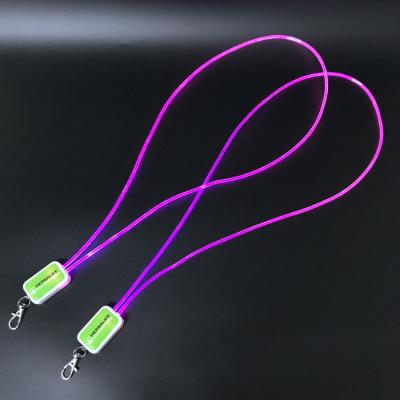 China Wholesale Cheap Price Nylon TPU LED ID Card Colorful Flashing Lanyard for sale