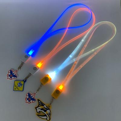 China NEW OEM Nylon Wholesale Price Customized ID Card TPU LED Colorful Flashing Lanyard for sale