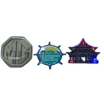 China Promotional flashing LED lead customs the badge national flag pin flashing badge for sale