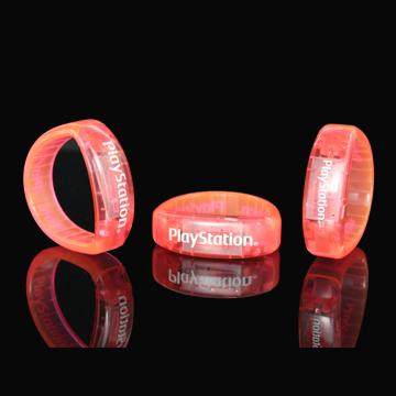 China Decoraive 2021 Hot Sales Promotion Item Sound Activated Flashing Led Wristband With OEM Logo for sale