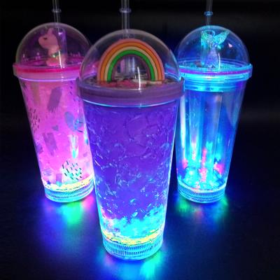 China Festival Decoration LED Cup Customized Logo Plastic LED Bar Flashing Shining Light Up Cup With Led for sale