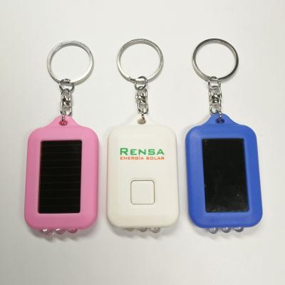 China Colorful plastic solar flashing advertising/promotion gift led light led key chain with custom logo for sale